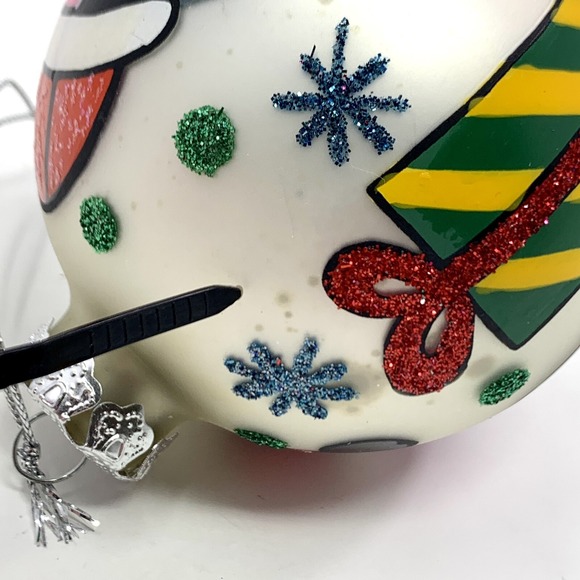 Romero Britto 2004 Christmas Santa & Presents Glass Ball Decorated Ornament - Picture 10 of 11